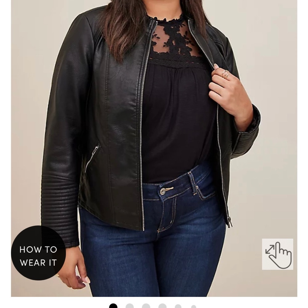 Torrid Black Faux Leather Moto Jacket